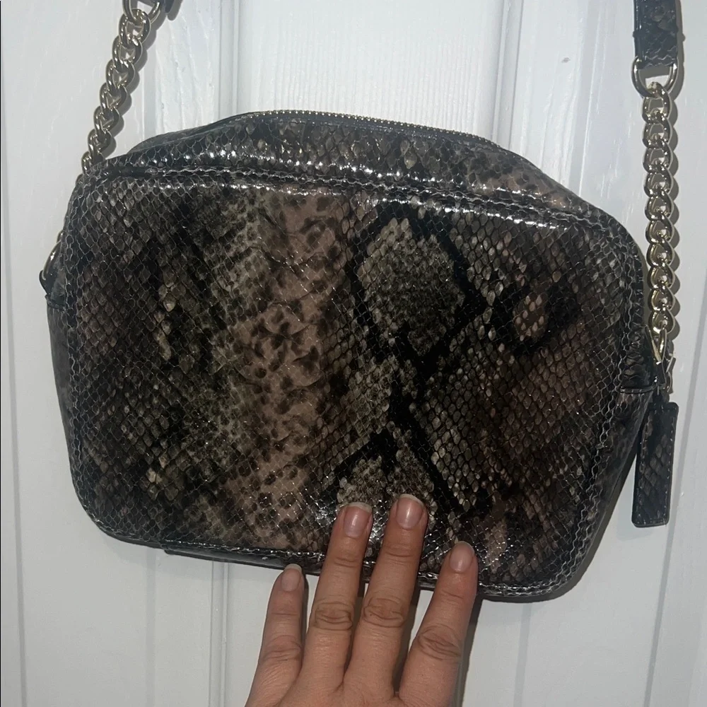 Victoria's Secret Snakeskin Crossbody Bag - Black and Brown